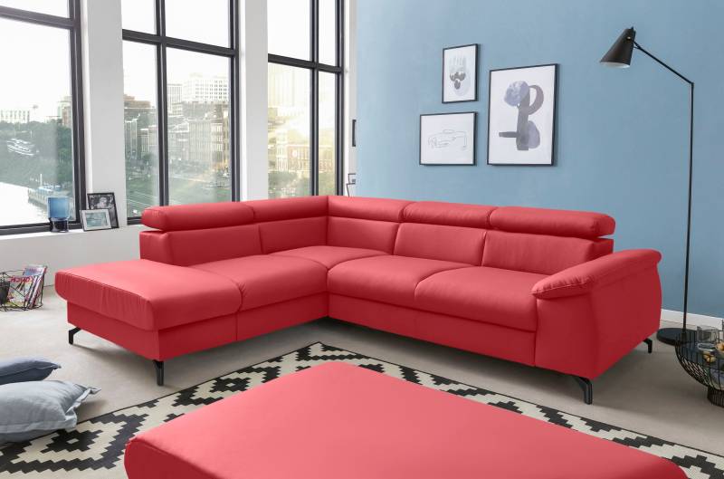 COTTA Polstergarnitur »Komaris«, (Set), Set: bestehend aus Ecksofa und Hocker, frei im Raum stellbar von COTTA