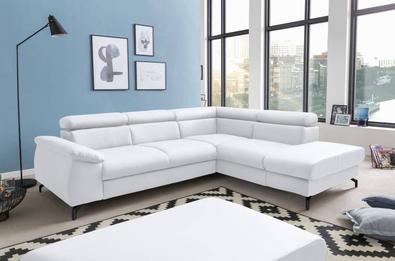COTTA Polstergarnitur »Komaris«, (Set), Set: bestehend aus Ecksofa und Hocker, frei im Raum stellbar von COTTA