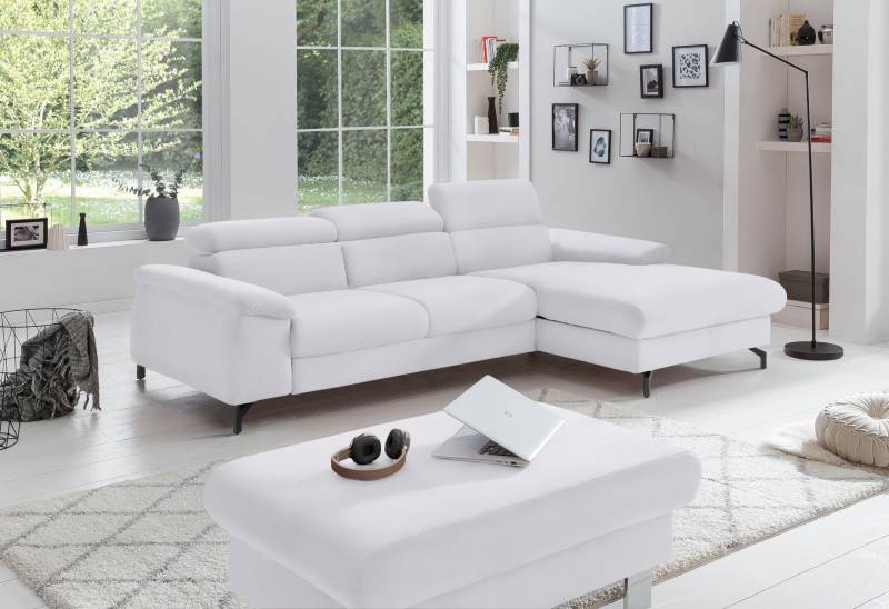 COTTA Polstergarnitur »Komaris«, (Set), Set: bestehend aus Ecksofa und Hocker, frei im Raum stellbar von COTTA