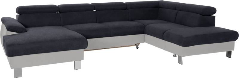 COTTA Polstergarnitur »Komaris«, (Set), Set: bestehend aus Wohnlandschaft und Hocker, Kopfteilverstellung von COTTA