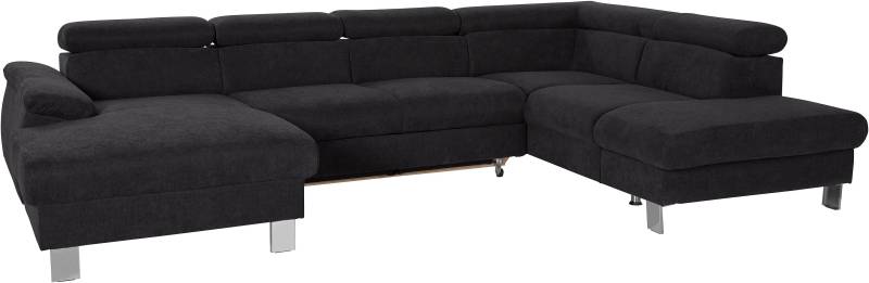 COTTA Polstergarnitur »Komaris U-Form«, (Set), Set bestehend aus: Wohnlandschaft mit Kopfteilverstellung & Hocker von COTTA