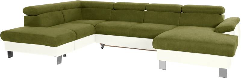 COTTA Polstergarnitur »Komaris U-Form«, (Set), Set bestehend aus: Wohnlandschaft mit Kopfteilverstellung & Hocker von COTTA