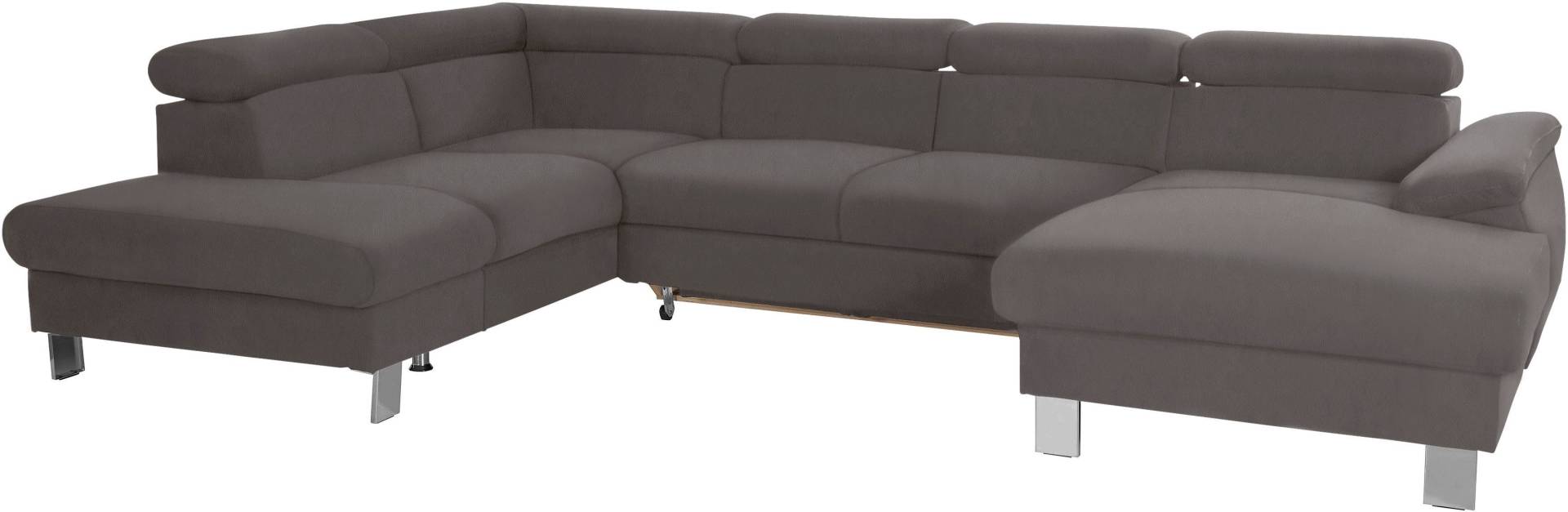 COTTA Polstergarnitur »Komaris«, (Set), Set: bestehend aus Wohnlandschaft und Hocker, Kopfteilverstellung von COTTA