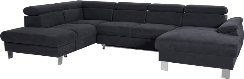 COTTA Polstergarnitur »Komaris«, (Set), Set: bestehend aus Wohnlandschaft und Hocker, Kopfteilverstellung von COTTA