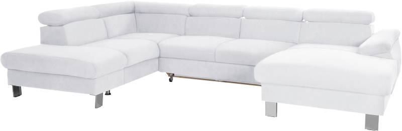COTTA Polstergarnitur »Komaris U-Form«, (Set), Set bestehend aus: Wohnlandschaft mit Kopfteilverstellung & Hocker von COTTA