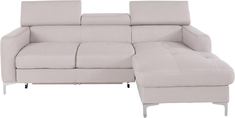 COTTA Polstergarnitur »Sammy«, (Set), Set: bestehend aus Ecksofa und Hocker, Kopfteilverstellung von COTTA
