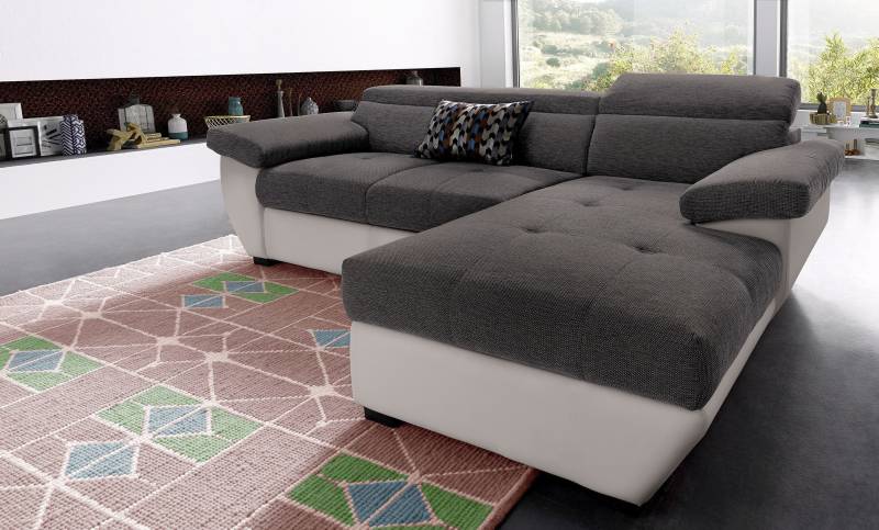 COTTA Polstergarnitur »Speedway L-Form«, (Set), Set bestehend aus: Ecksofa mit Kopfteilverstellung & Hocker von COTTA