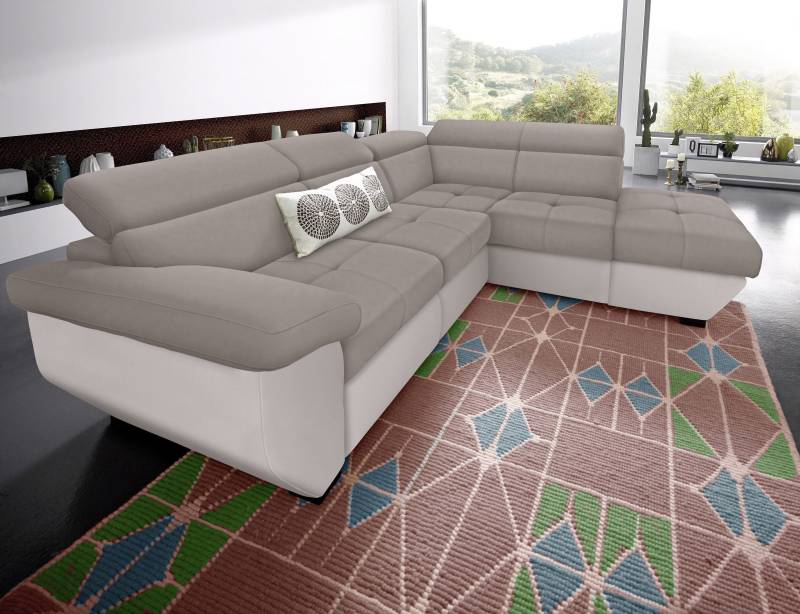 COTTA Polstergarnitur »Speedway L-Form«, (Set), Set bestehend aus: Ecksofa mit Kopfteilverstellung & Hocker von COTTA