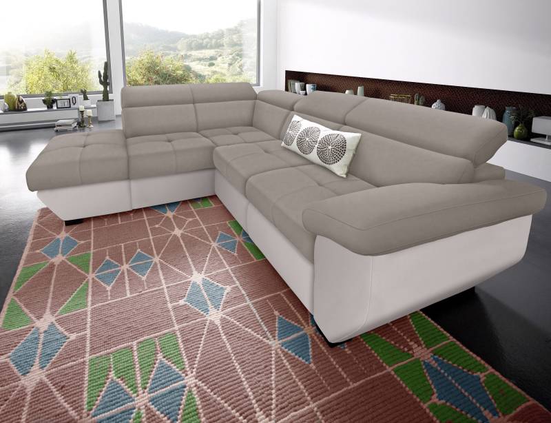 COTTA Polstergarnitur »Speedway L-Form«, (Set), Set bestehend aus: Ecksofa mit Kopfteilverstellung & Hocker von COTTA