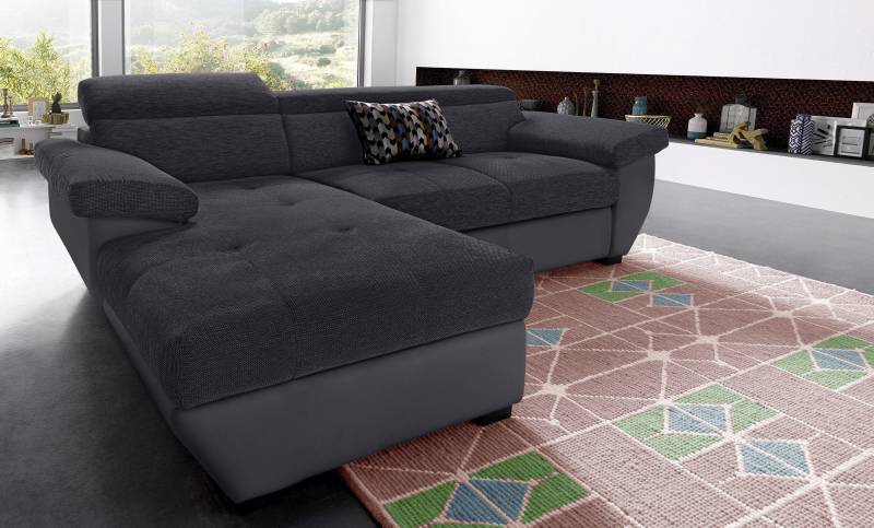 COTTA Polstergarnitur »Speedway L-Form«, (Set), Set bestehend aus: Ecksofa mit Kopfteilverstellung & Hocker von COTTA