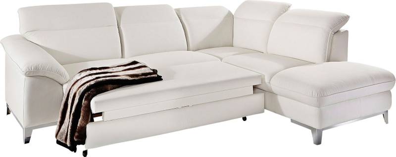 COTTA Polstergarnitur »Teresa«, (Set), Set: bestehend aus Ecksofa und Hocker, Ecksofa wahlweise Bettfunktion von COTTA
