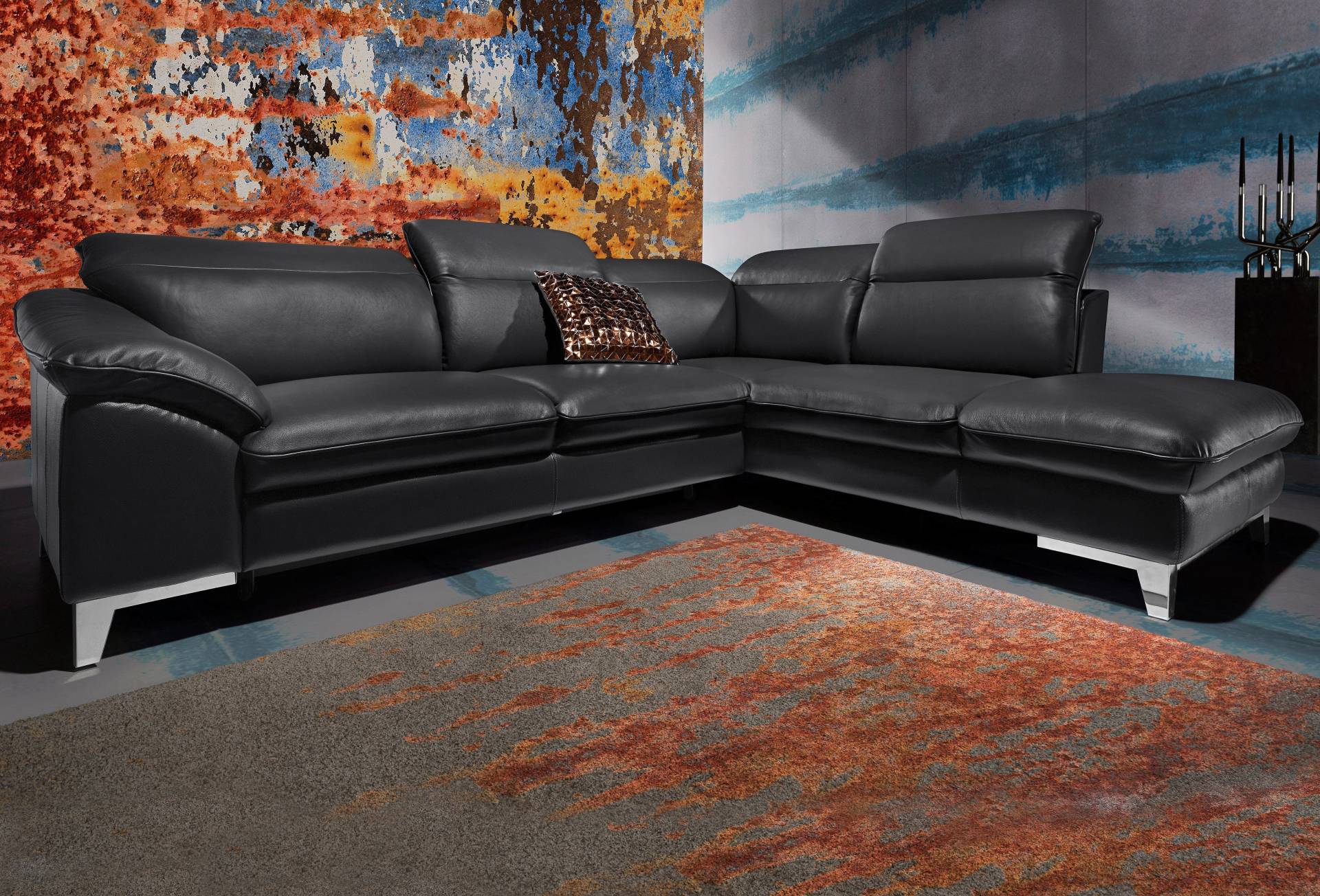 COTTA Polstergarnitur »Teresa«, (Set), Set: bestehend aus Ecksofa und Hocker, Ecksofa wahlweise Bettfunktion von COTTA