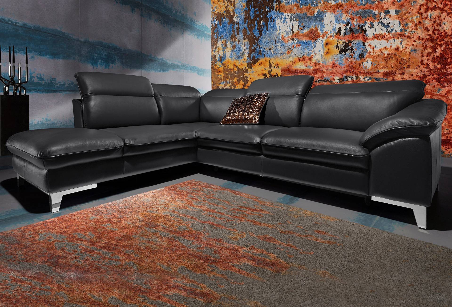 COTTA Polstergarnitur »Teresa«, (Set), Set: bestehend aus Ecksofa und Hocker, Ecksofa wahlweise Bettfunktion von COTTA