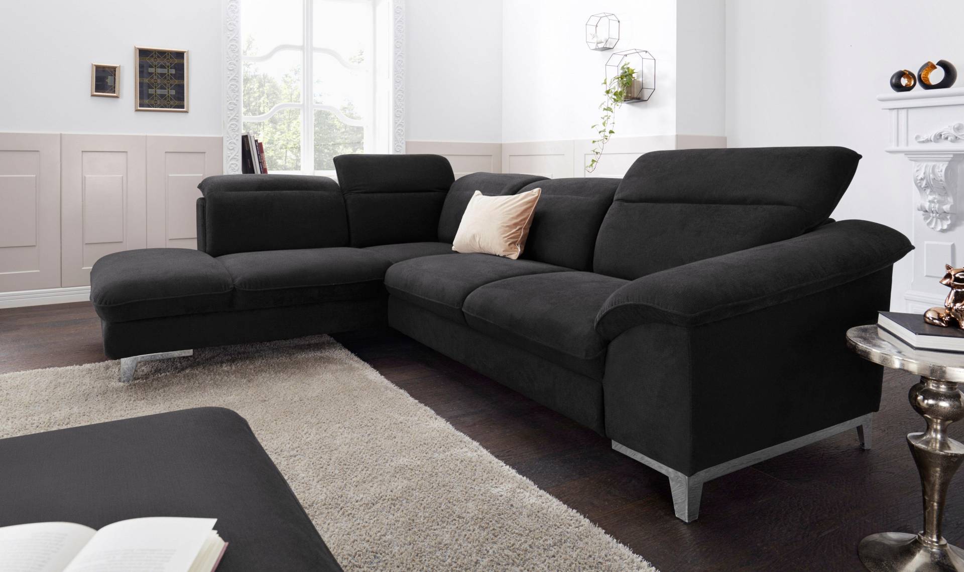 COTTA Polstergarnitur »Teresa«, (Set), Set: bestehend aus Ecksofa und Hocker, Ecksofa wahlweise Bettfunktion von COTTA