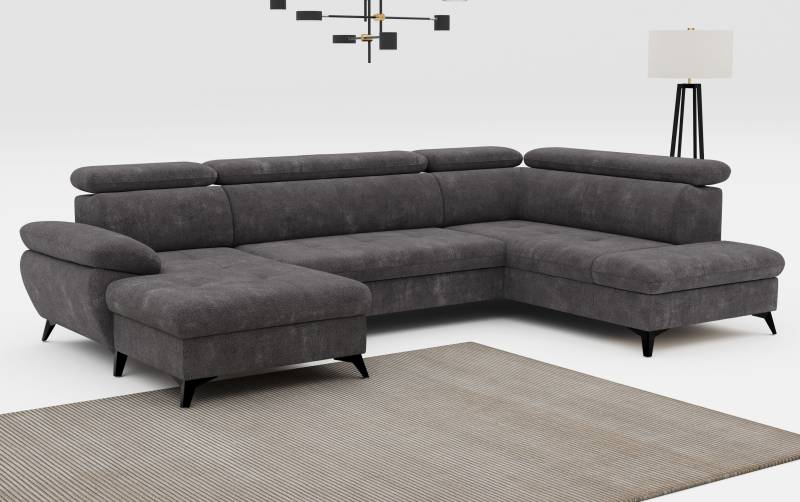 COTTA Wohnlandschaft »Hudson U-Form«, inkl. verstellbare Kopfstützen, wählbar mit Bettfunktion und Stauraum von COTTA
