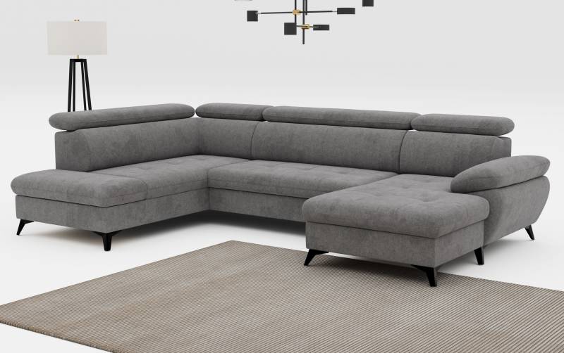 COTTA Wohnlandschaft »Hudson U-Form«, inkl. verstellbare Kopfstützen, wählbar mit Bettfunktion und Stauraum von COTTA