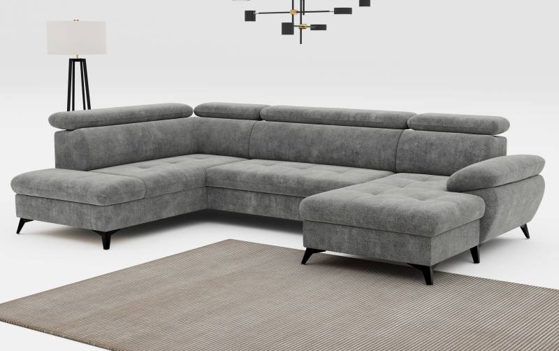 COTTA Wohnlandschaft »Hudson U-Form«, inkl. verstellbare Kopfstützen, wählbar mit Bettfunktion und Stauraum von COTTA