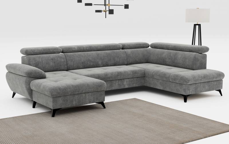 COTTA Wohnlandschaft »Hudson U-Form«, inkl. verstellbare Kopfstützen, wählbar mit Bettfunktion und Stauraum von COTTA