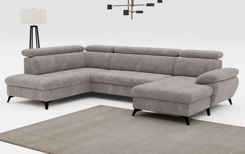 COTTA Wohnlandschaft »Hudson U-Form«, inkl. verstellbare Kopfstützen, wählbar mit Bettfunktion und Stauraum von COTTA