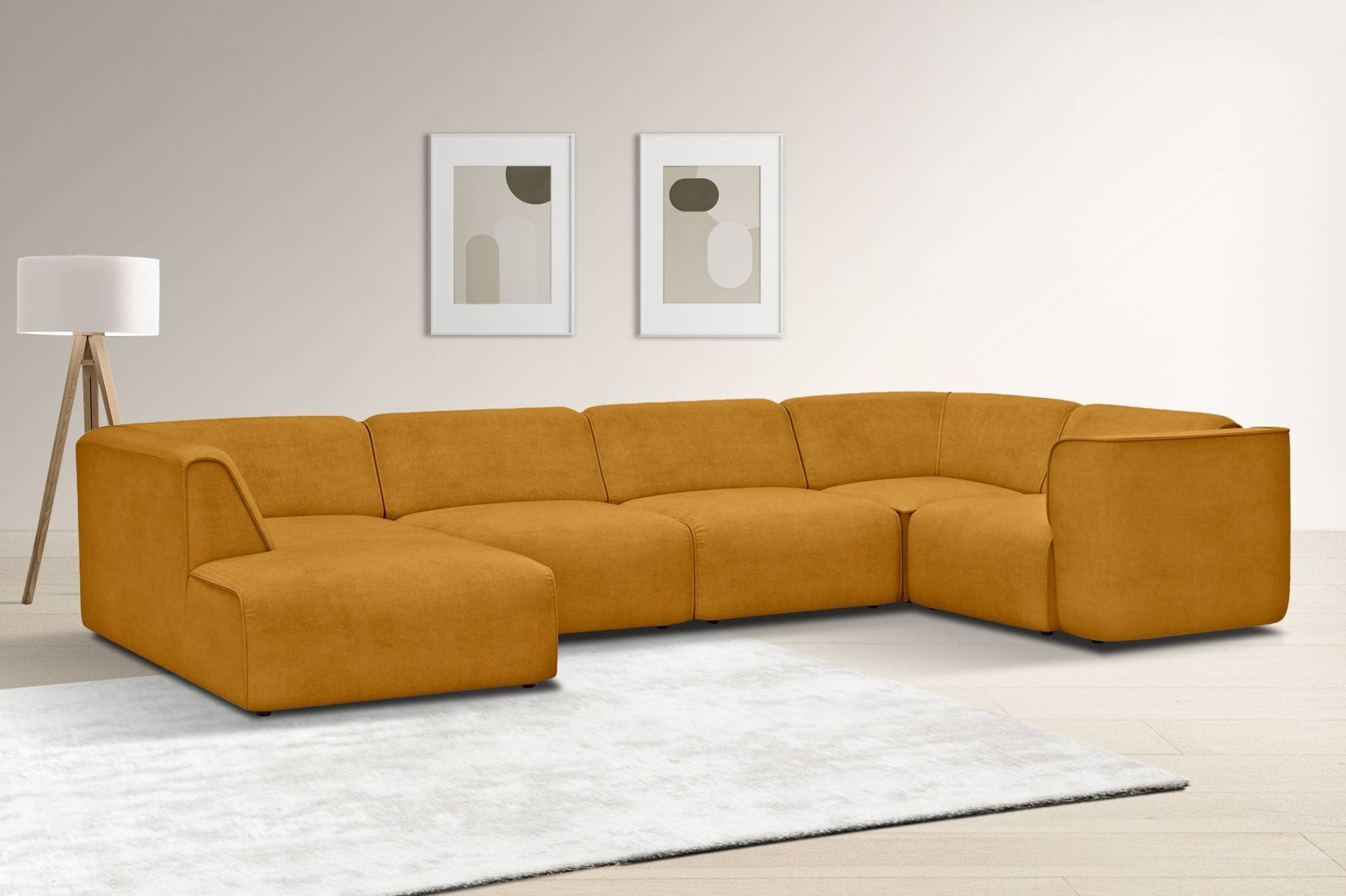 RAUM.ID Wohnlandschaft »Merid U-Form, jederzeit durch Module erweiterbar, B/T/H: 367/206/70 cm«, als Modul oder separat verwendbar, für individuelle Zusammenstellung von RAUM.ID