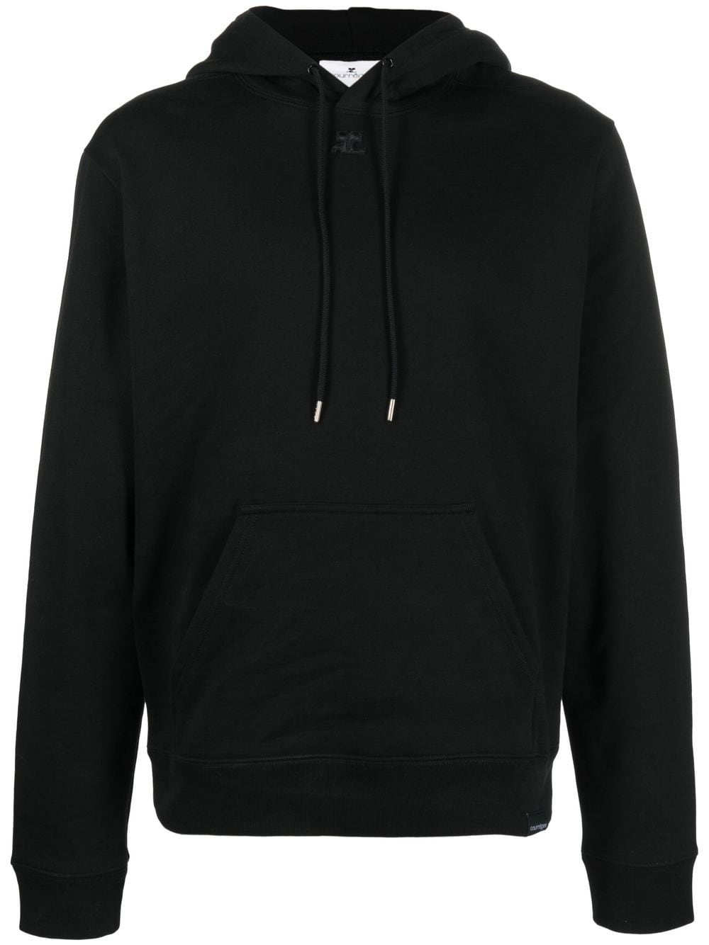 Courrèges logo drawstring hoodie - Black von Courrèges