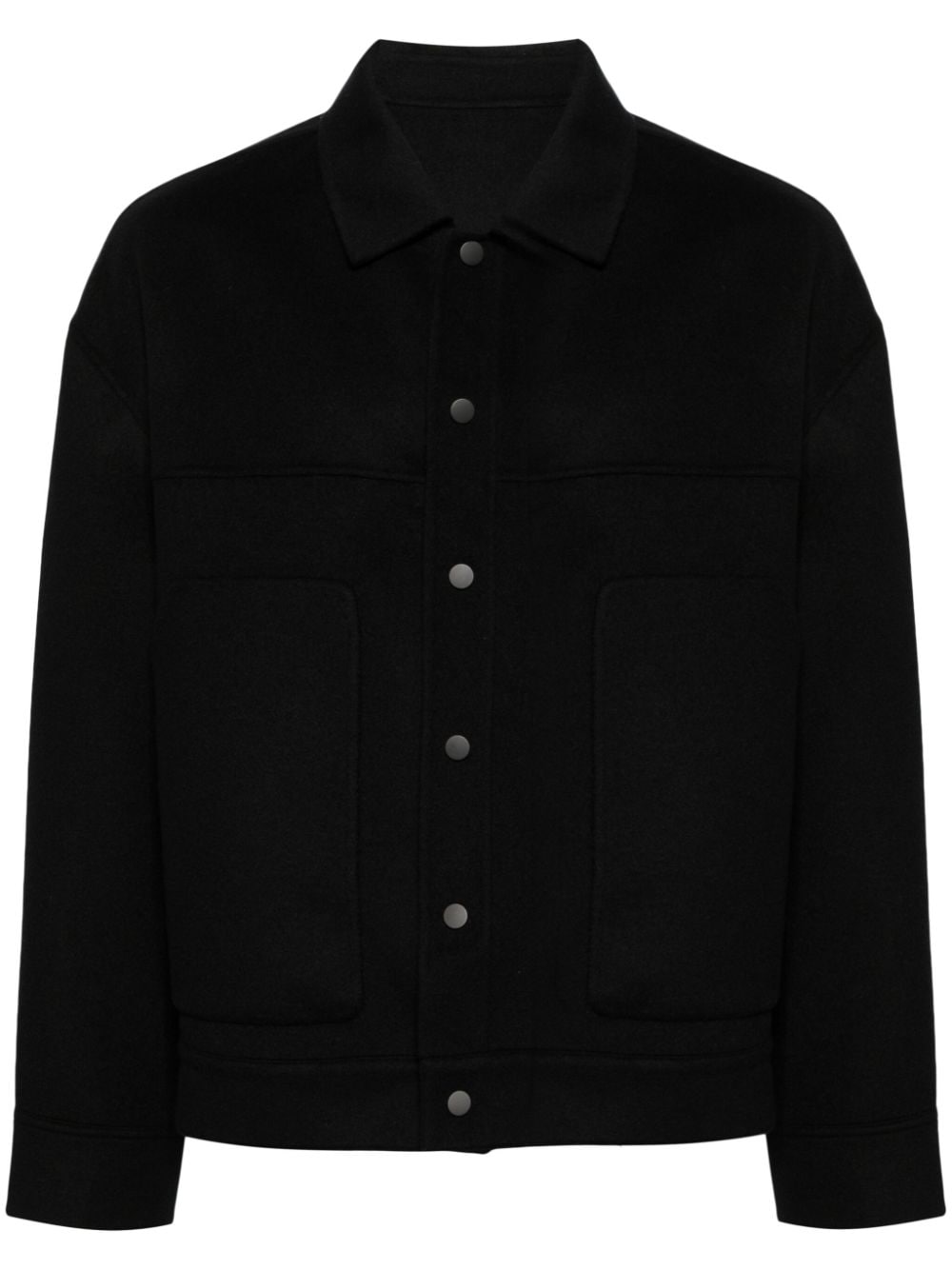 CROQUIS classic-collar wool-cashmere shirt jacket - Black von CROQUIS