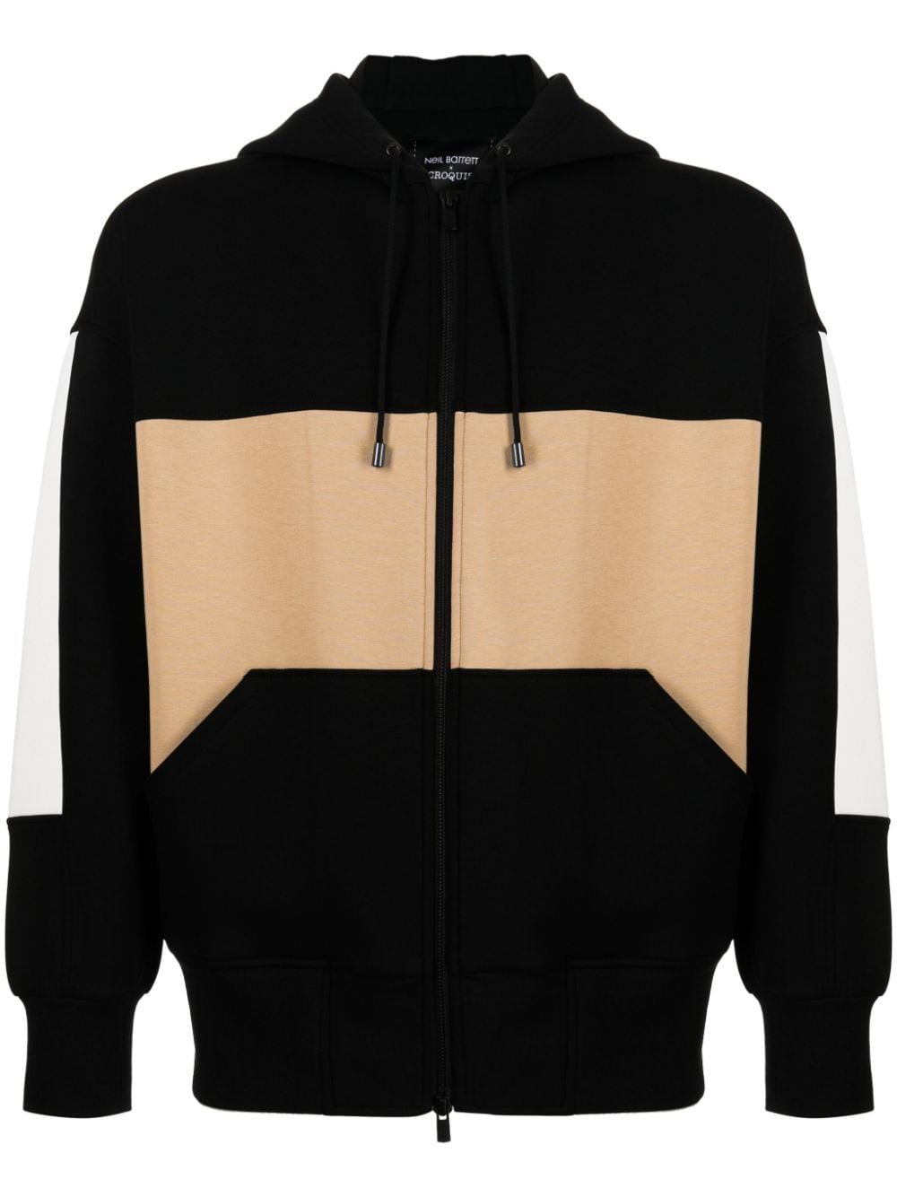 CROQUIS x Neil Barrett colour-block zip-up hoodie - Black von CROQUIS