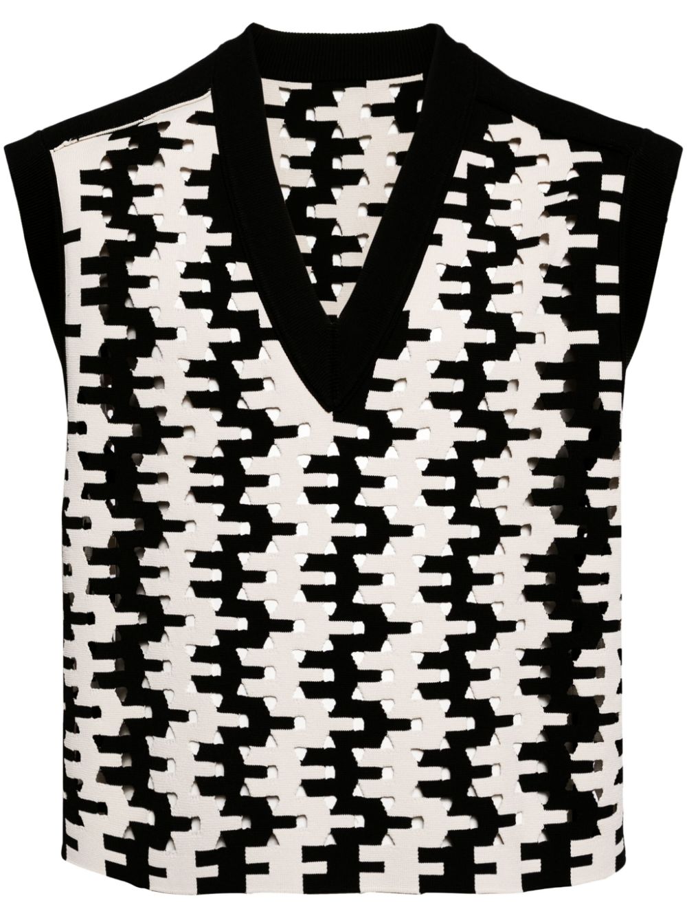 CROQUIS geometric-pattern print vest - Black von CROQUIS