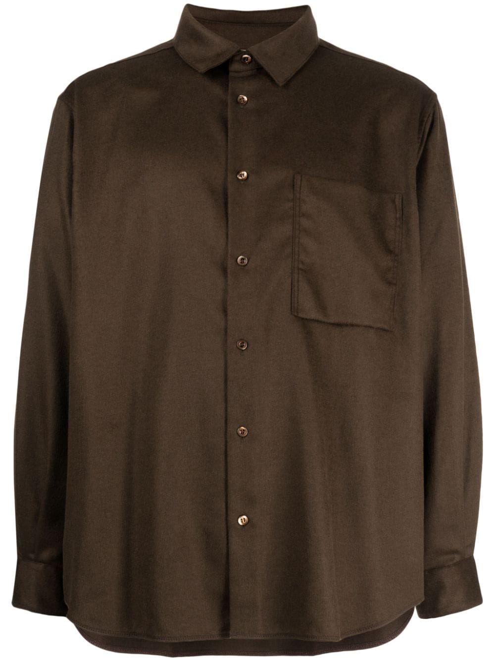 CROQUIS long-sleeve wool shirt - Brown von CROQUIS