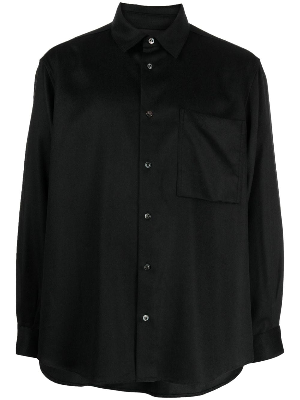 CROQUIS long-sleeved wool shirt - Black von CROQUIS