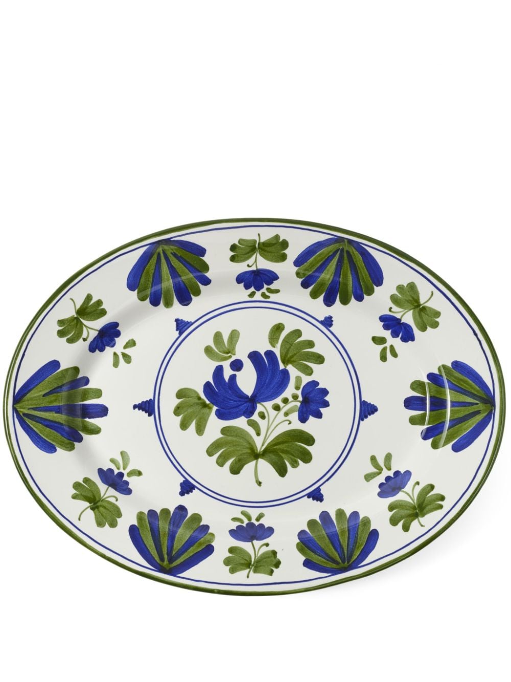 Cabana Blossom ceramic oval serving plate (28.5cm) - White von Cabana