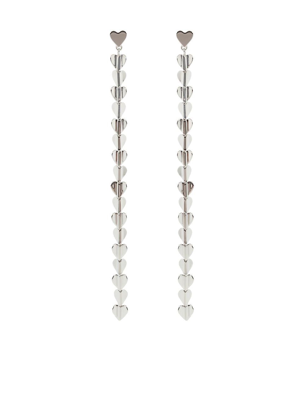 Cadar 18kt white gold small Wings Of Love drop heart earrings - Silver von Cadar