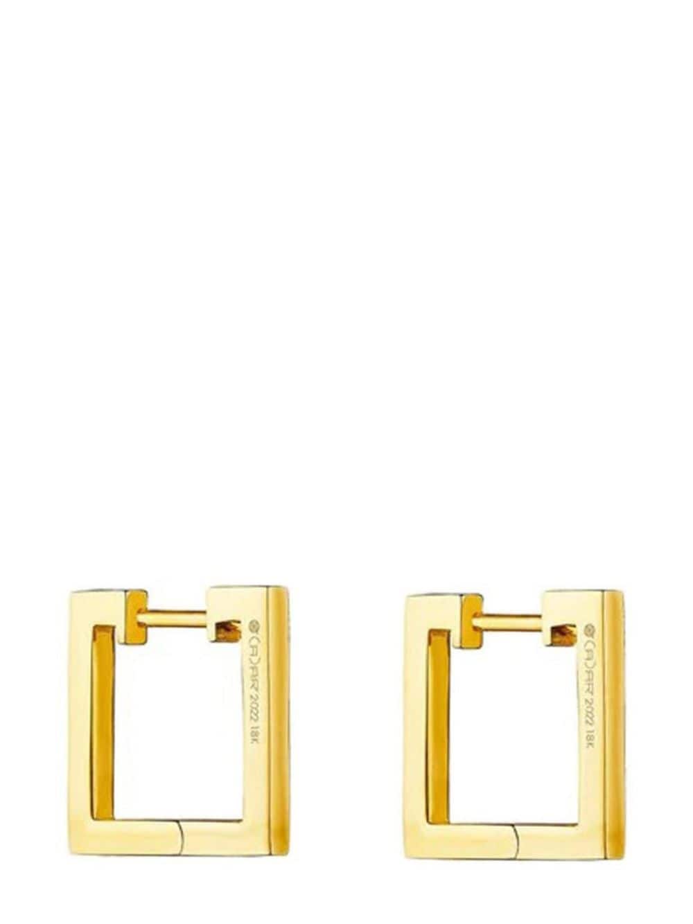 Cadar 18kt yellow gold Foundation square hoop earrings von Cadar
