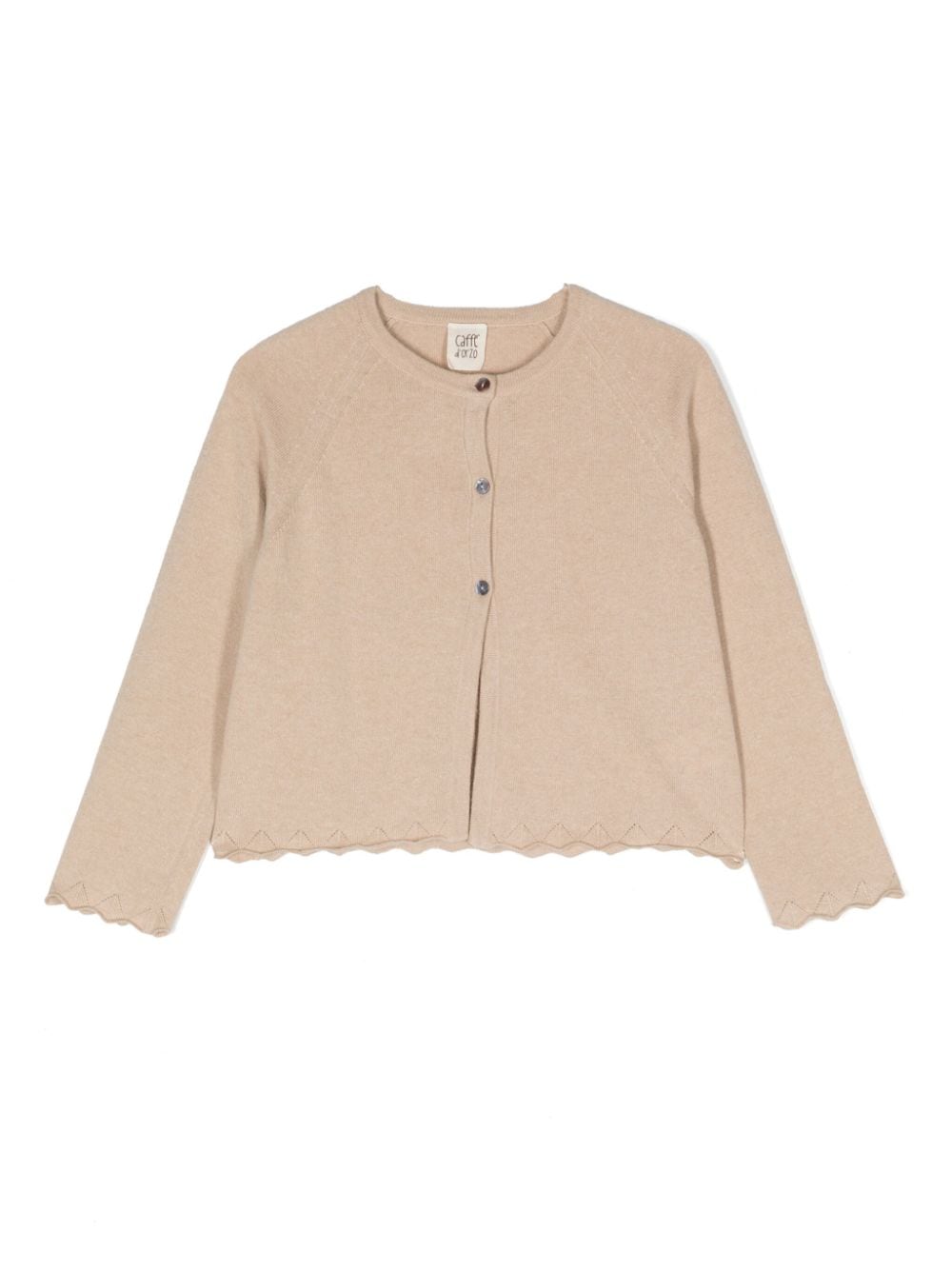 Caffe' D'orzo crew-neck scalloped cardigan - Neutrals von Caffe' D'orzo