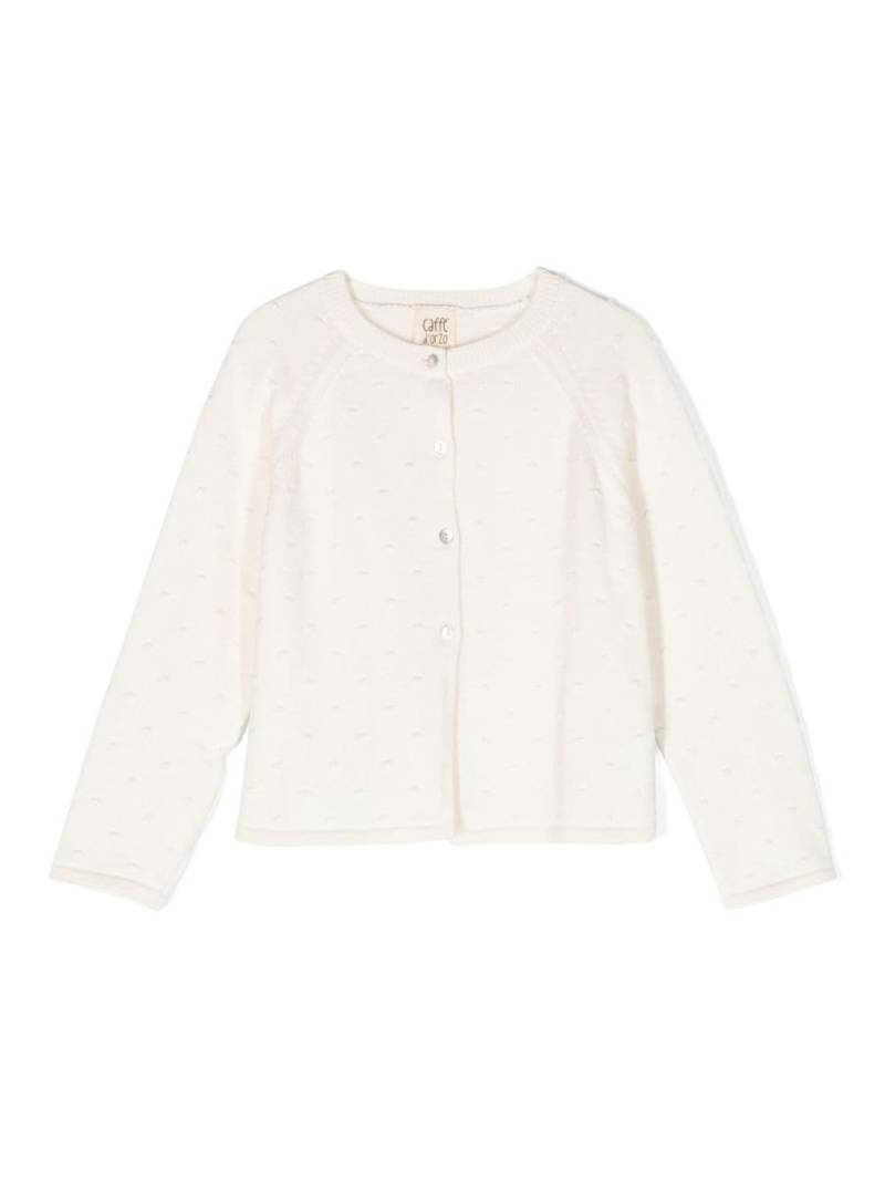 Caffe' D'orzo pointelle-knit cotton cardigan - White von Caffe' D'orzo