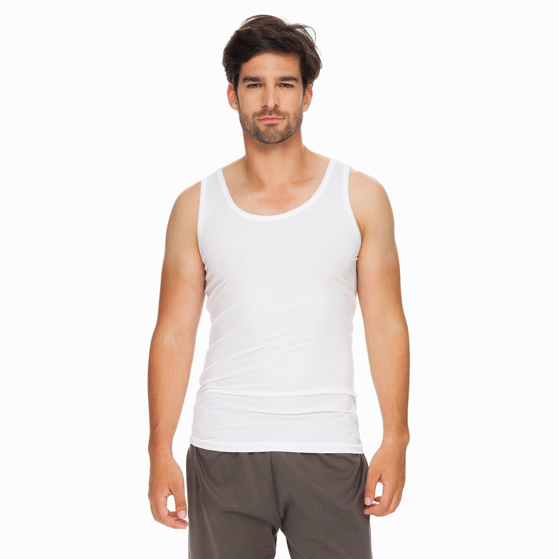 T-shirt, Body Fit, Ohne Arm Herren Weiss M von CALIDA