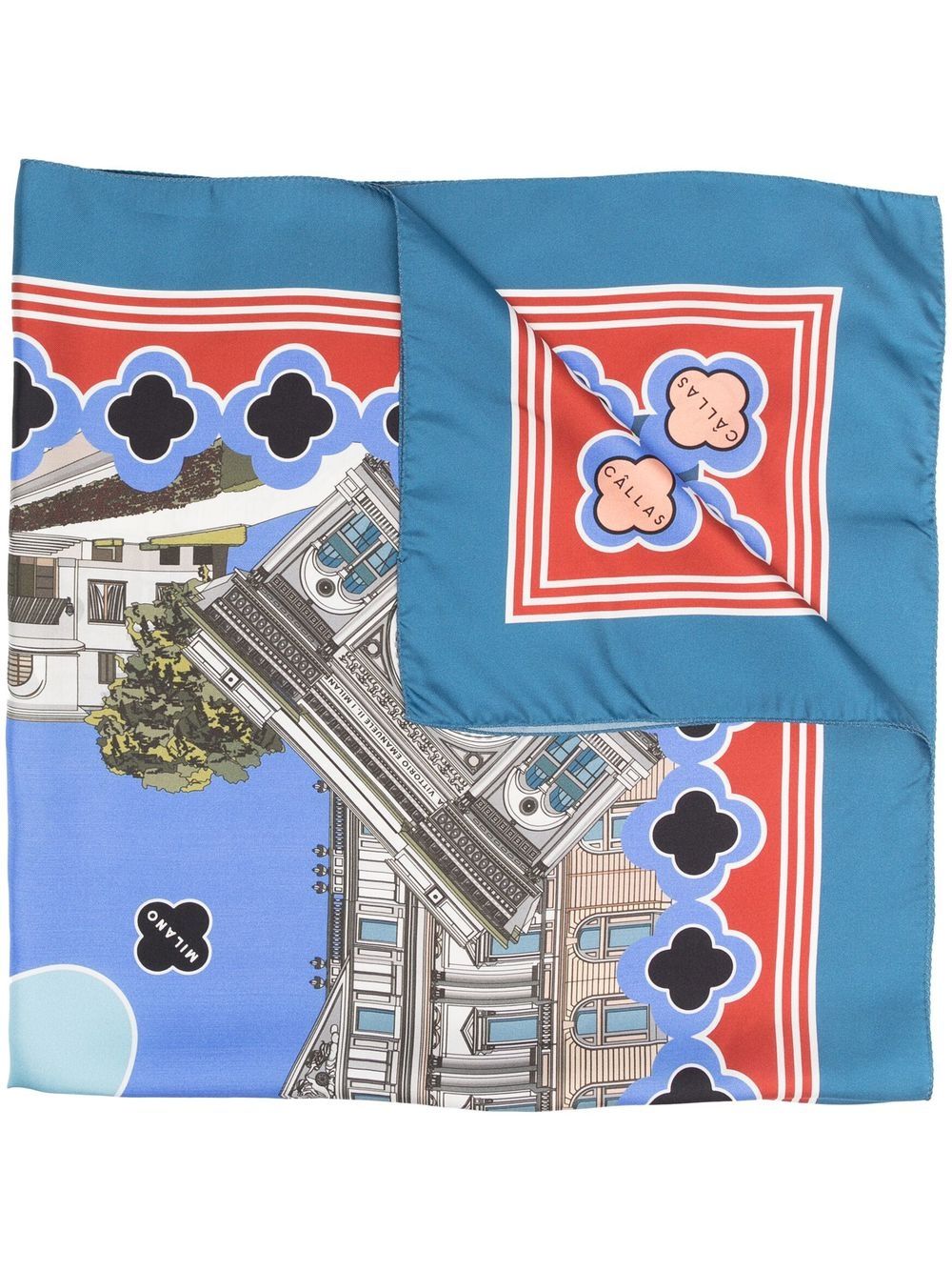 Câllas Milano graphic-print silk scarf - Blue von Câllas Milano