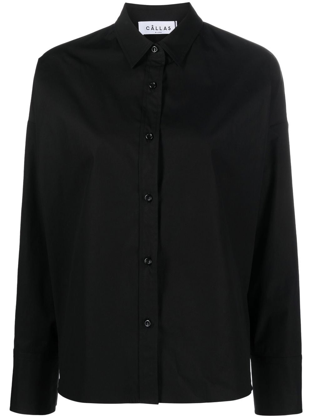 Câllas Milano Sirene scarf-panel poplin shirt - Black von Câllas Milano