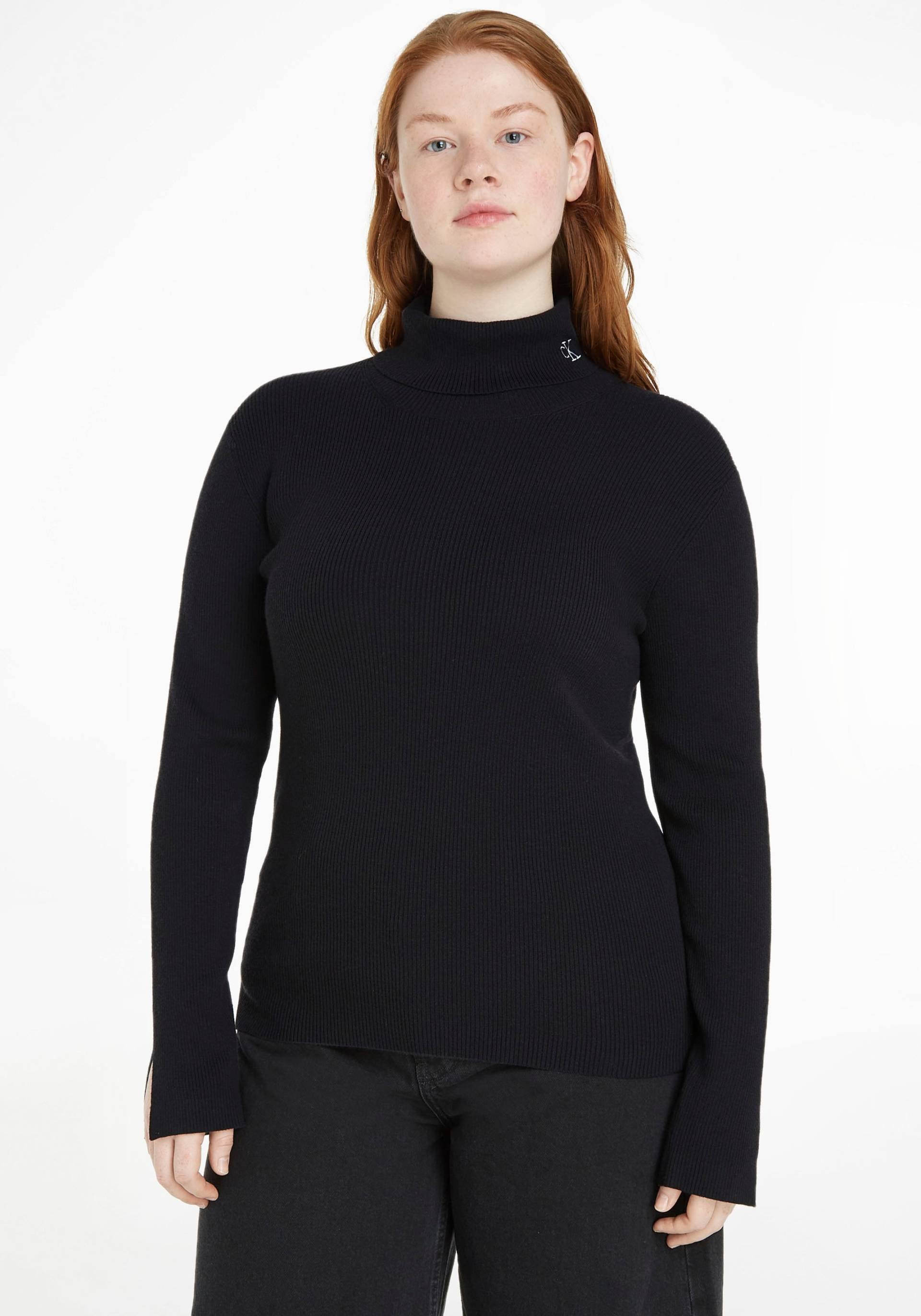 Calvin Klein Jeans Plus Rollkragenpullover »PLUS CK ROLL NECK SWEATER«, mit gesticktem CK Monogramm von Calvin Klein Jeans Plus