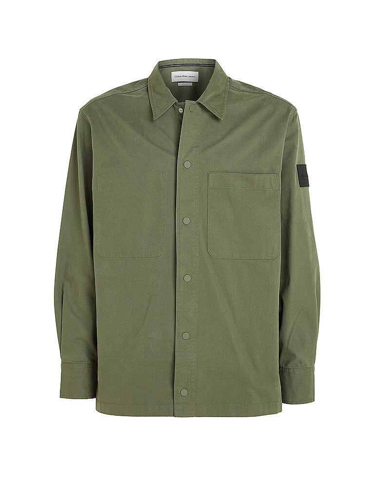 CALVIN KLEIN JEANS Overshirt olive | M von Calvin Klein Jeans