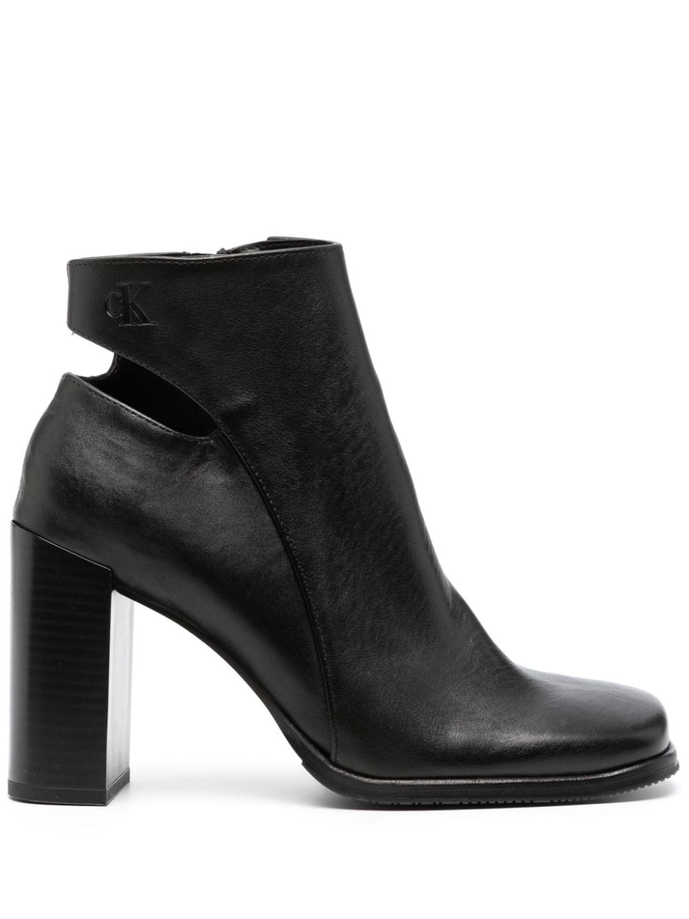 Calvin Klein Jeans 100mm square-toe leather boots - Black von Calvin Klein Jeans