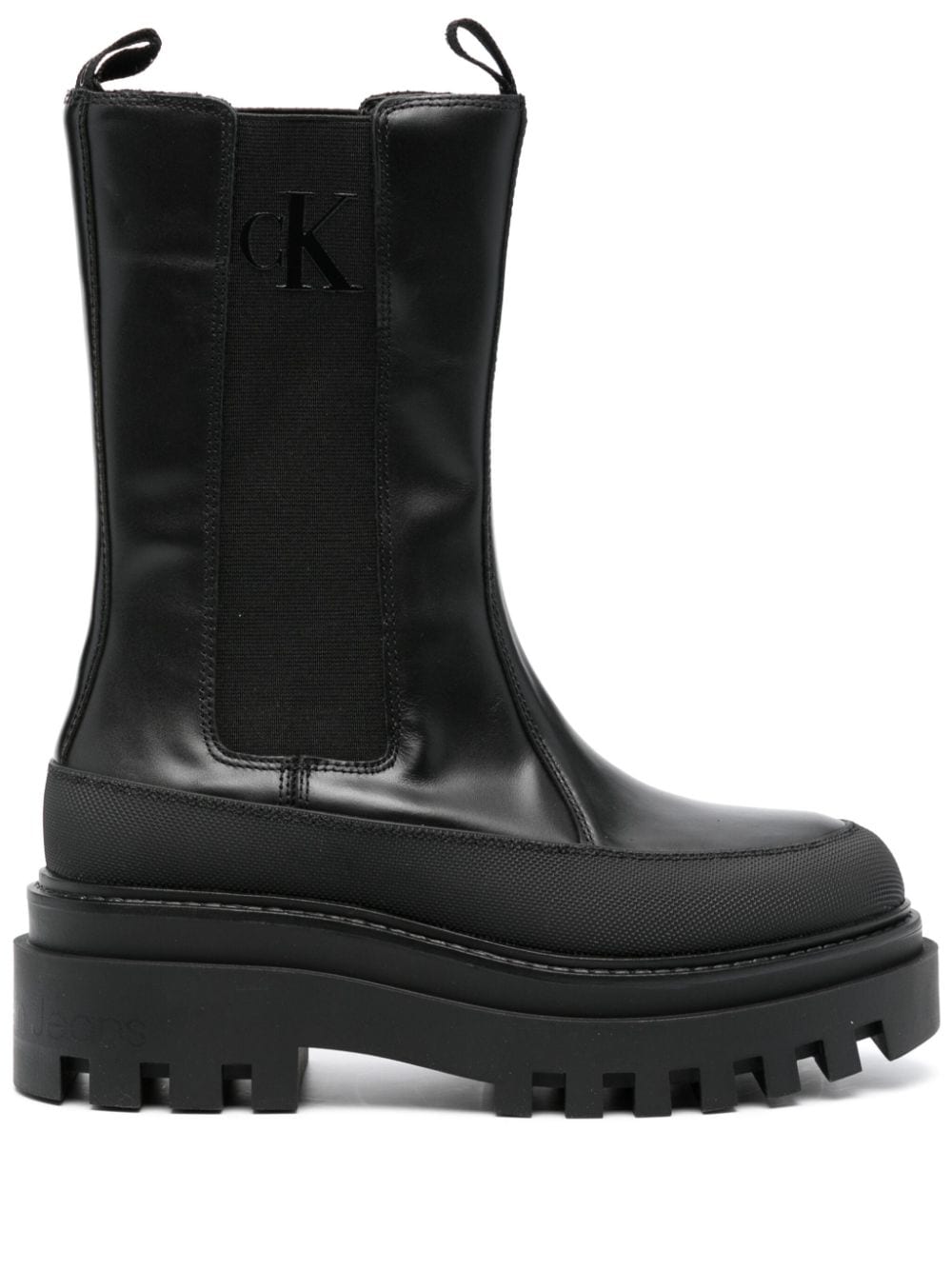 Calvin Klein Jeans Chelsea flatform leather boots - Black von Calvin Klein Jeans
