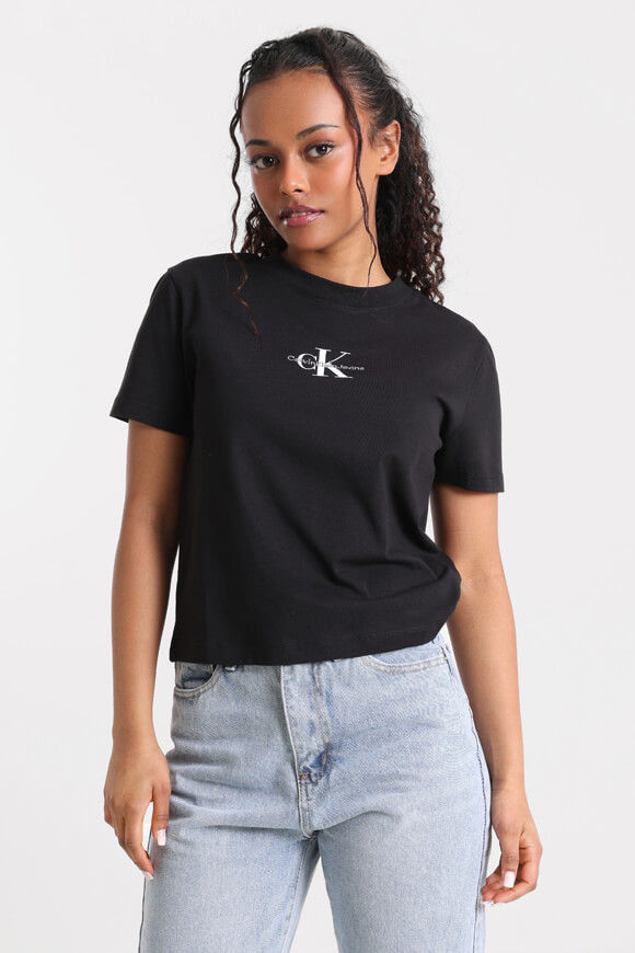 Calvin Klein Jeans Crop T-Shirt | Black | Damen  | L von Calvin Klein Jeans
