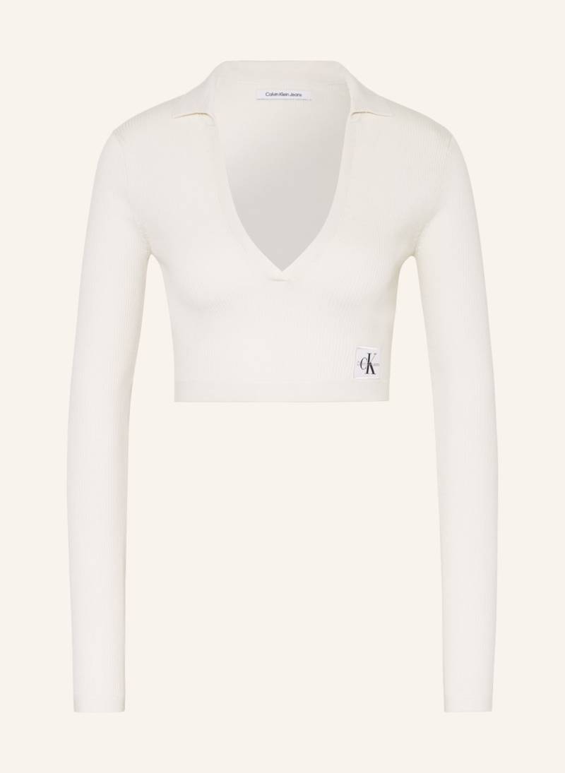 Calvin Klein Jeans Cropped-Pullover weiss von Calvin Klein Jeans