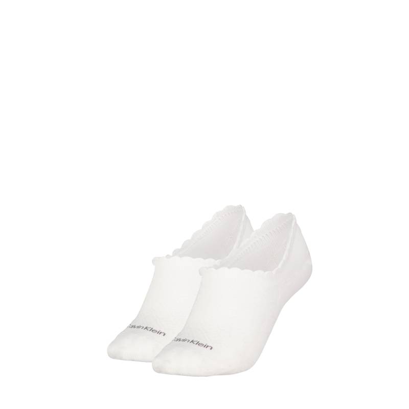 Calvin Klein Jeans Füsslinge »CK WOMEN FOOTIE HIGH CUT 2P DIAMOND«, (2 Paar), Mit gewelltem Rand und tollem Muster von Calvin Klein Jeans