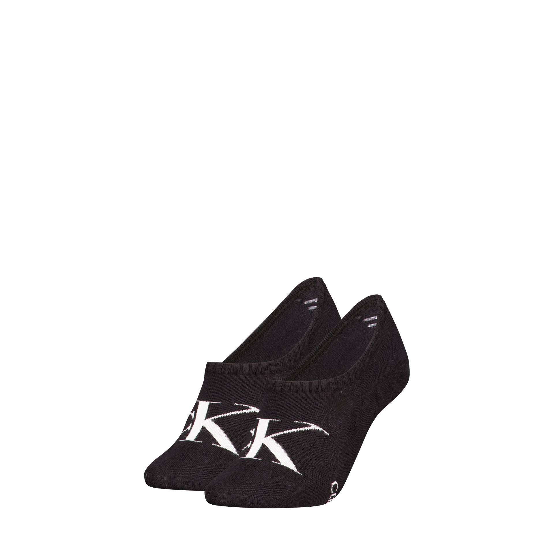 Calvin Klein Jeans Füsslinge »CKJ WOMEN FOOTIE HIGH CUT 2P MONOGRAM«, (2 Paar), Mit grosser Logostickerei vorn von Calvin Klein Jeans