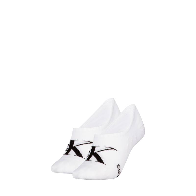Calvin Klein Jeans Füsslinge »CKJ WOMEN FOOTIE HIGH CUT 2P MONOGRAM«, (2 Paar), Mit grosser Logostickerei vorn von Calvin Klein Jeans