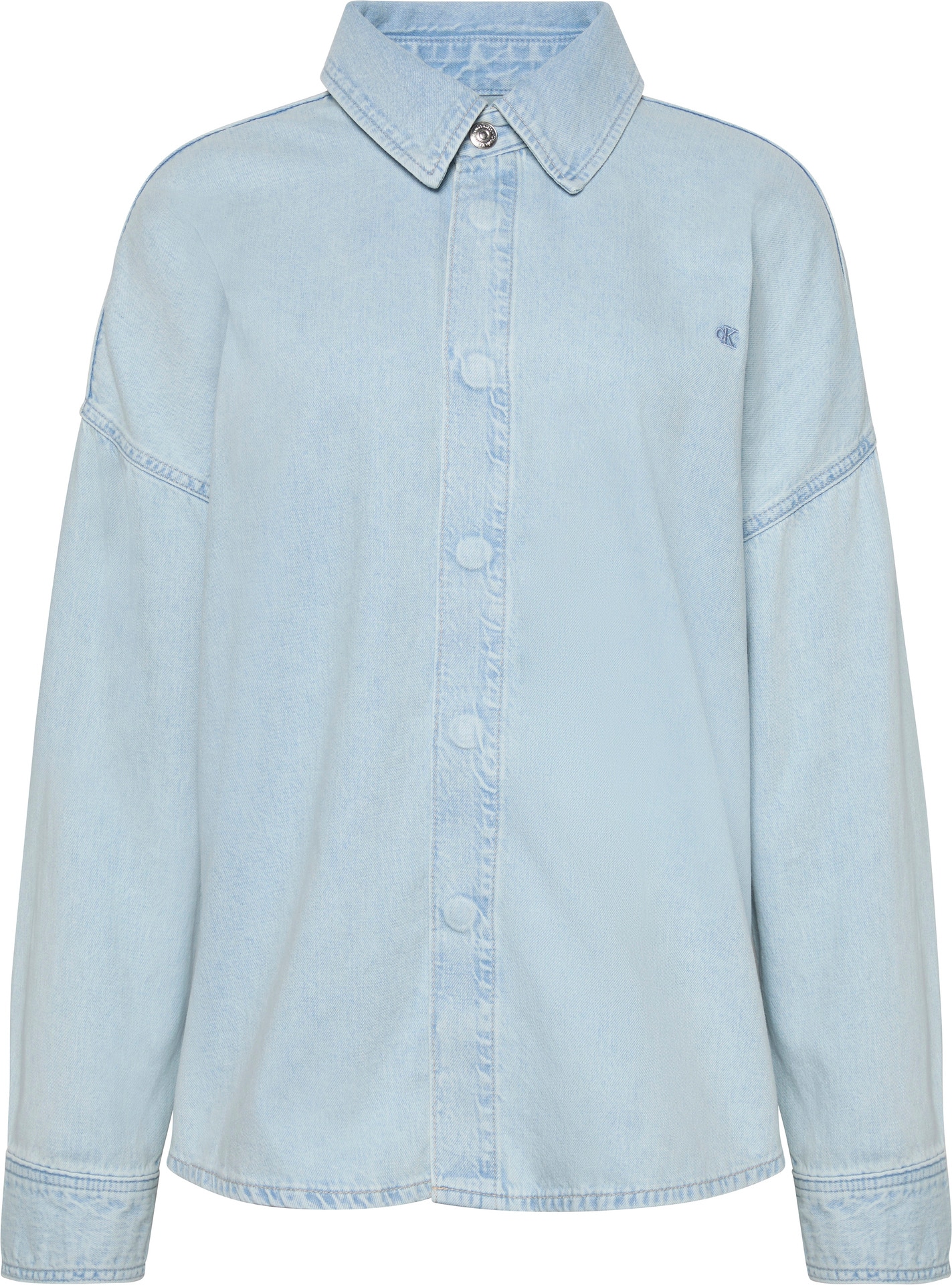 Calvin Klein Jeans Hemdbluse »RLXD LNN DNM SHRT AR«, Mit Rundhalsausschnitt Calvin Klein Jeans Hemdbluse »RLXD LNN DNM SHRT AR«, Mit Rundhalsausschnitt von Calvin Klein Jeans