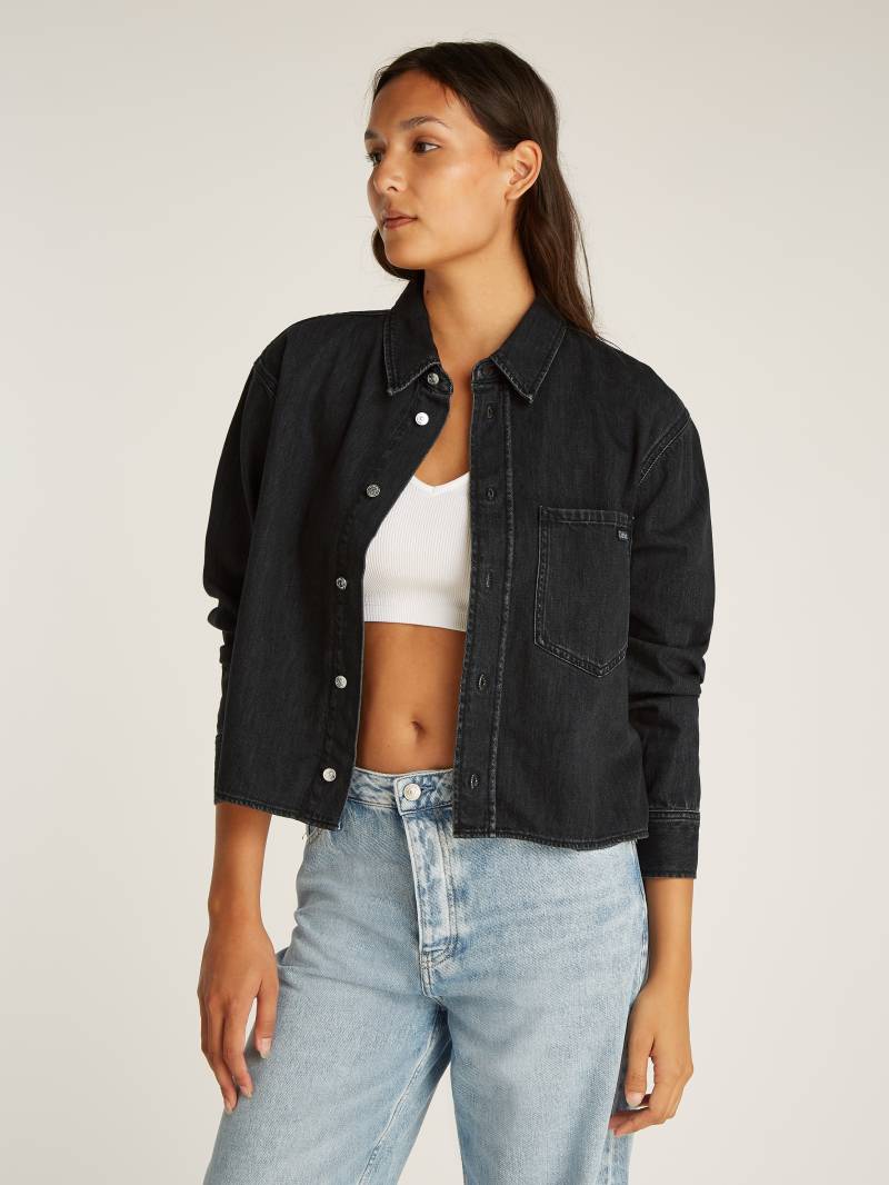 Calvin Klein Jeans Jeansbluse »CROPPED DAD DENIM SHIRT«, in schwarzer Waschung von Calvin Klein Jeans