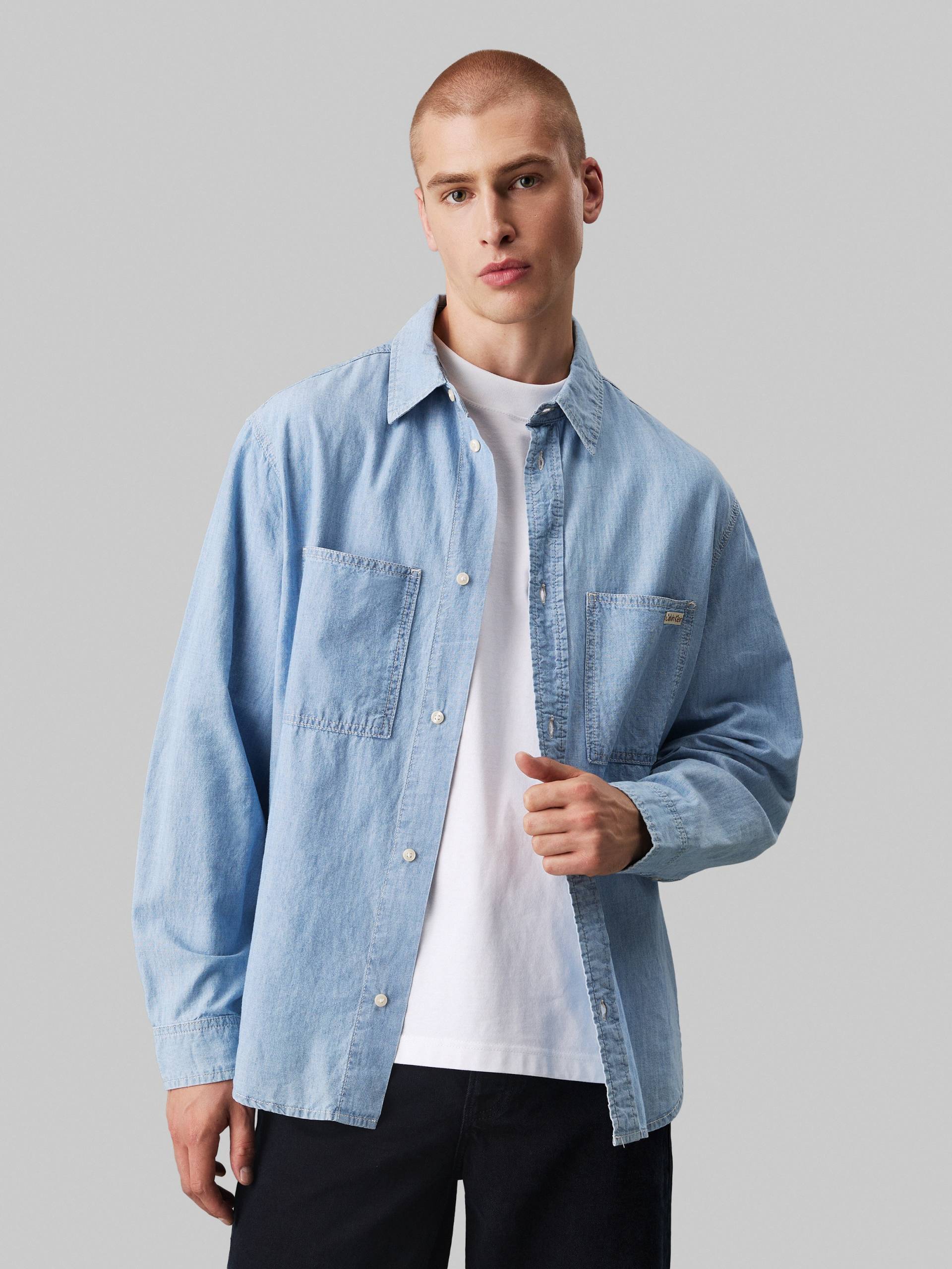 Calvin Klein Jeans Jeanshemd »EASY CHAMBRAY SHIRT«, Logodruck, Brusttaschen von Calvin Klein Jeans